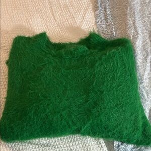Free People Vibrant Green Fuzzy Sweater